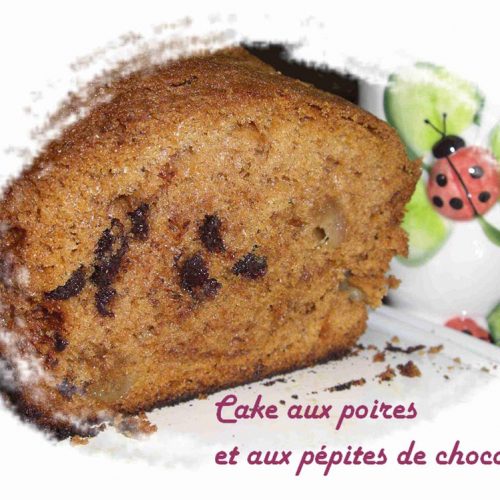 Cake aux poires et aux pépites de chocolat