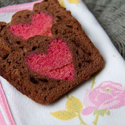 Cake chocolat Coeur à l'eau de rose