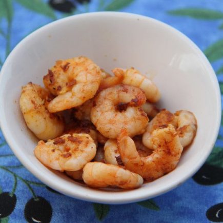 Crevettes à l'ail et au vinaigre à la Plancha