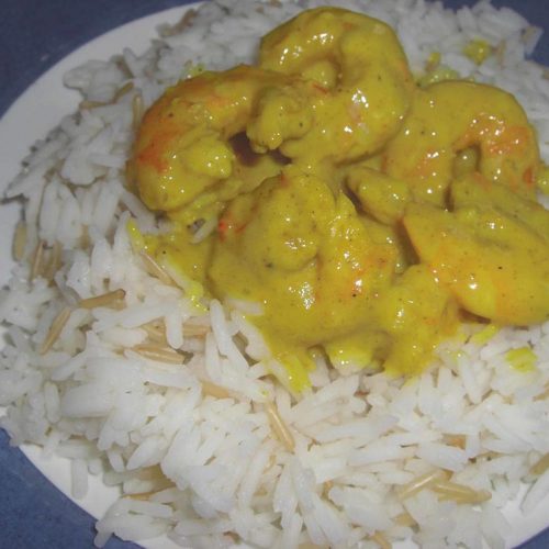 Crevettes au lait de coco et au curry
