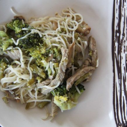 Emincé de veau au citron et aux trois légumes