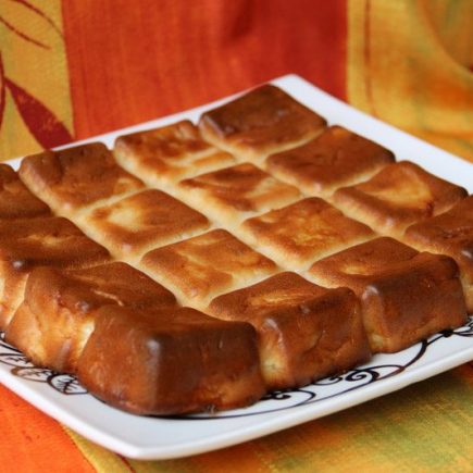 Gâteau invisible pêches - pommes