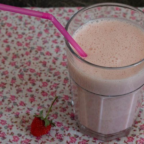 Milkshake fraises et sirop d'érable