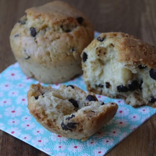Muffins à la noix de coco et aux pépites de chocolat (au Thermomix ou sans)