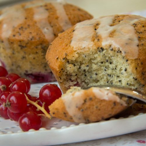 Muffins aux groseilles, pavot et citron