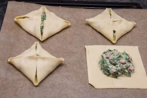 Paniers feuilletés épinards et jambon 1