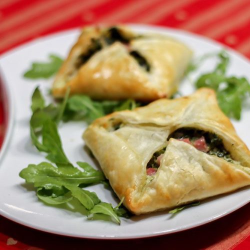 Paniers feuilletés épinards et jambon
