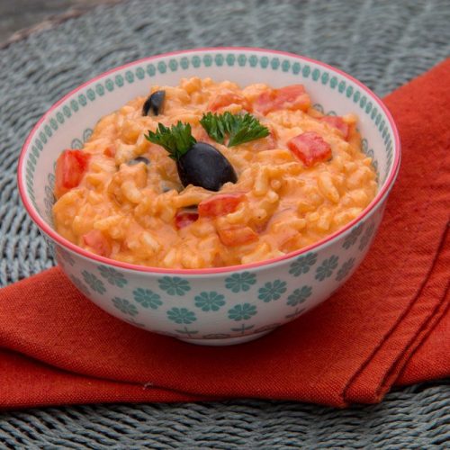 Risotto aux poivrons rouges et piment d'Espelette