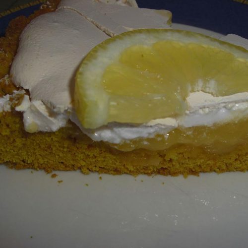 Tarte au citron meringuée pâte au curcuma (avec et sans thermomix)