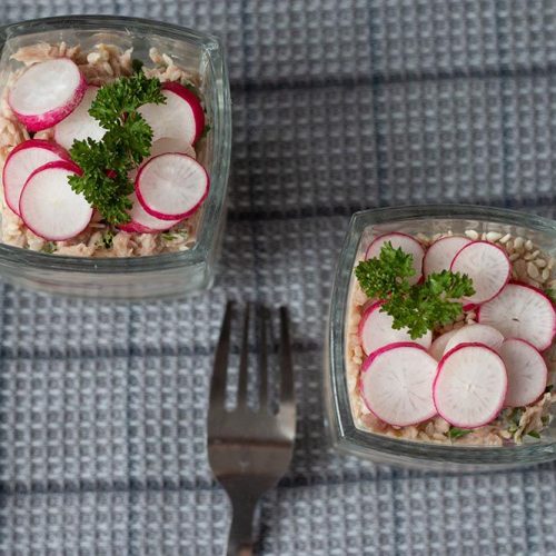 Verrine fraîcheur au thon et aux radis