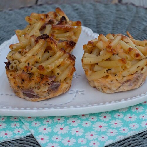 Muffins de macaronis au cheddar et pancetta