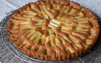 Gâteau rhubarbe en soleil