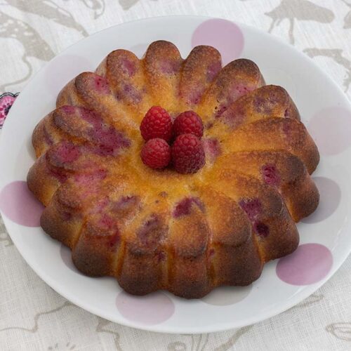 Gâteau chocolat blanc et framboises moule marguerite Demarle Flexipan