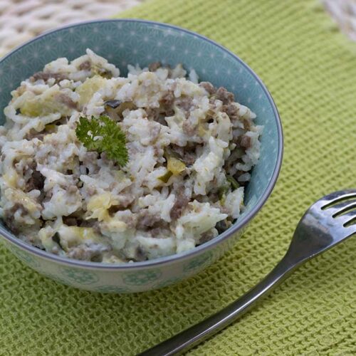 Riz aux courgettes, bœuf haché à la Vache qui rit (au Cookeo)