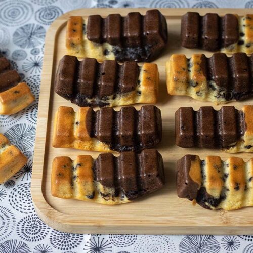 Lingots marbrés aux pépites de chocolat lingots cannelés Demarle Flexipan