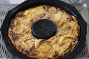 Tarte poireaux raclette et lardons moule tarte couronne Demarle Flexipan 2