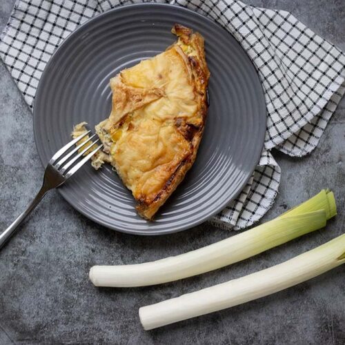 Tarte poireaux raclette et lardons moule tarte couronne Demarle Flexipan