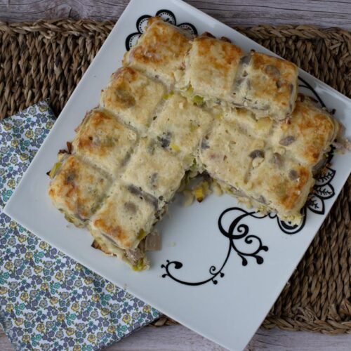 Gâteau Coquillettes Poireaux Champignons et Jambon moule tablette Demarle Flexipan