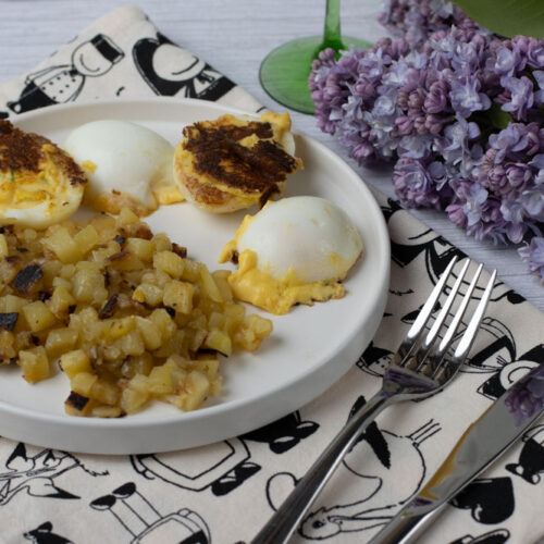Latzrumi eier (oeufs à l'envers) recette alsacienne Alsace