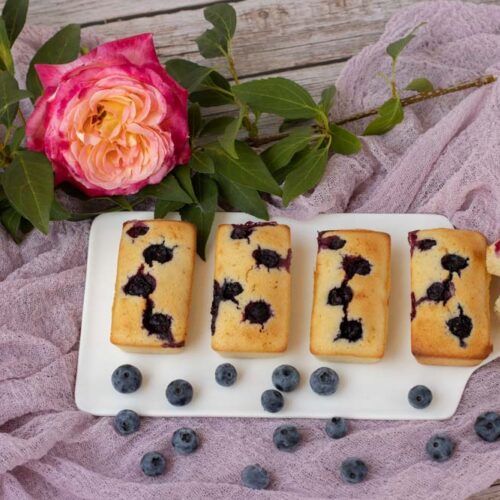 Financiers myrtilles citron mini cakes Demarle Flexipan