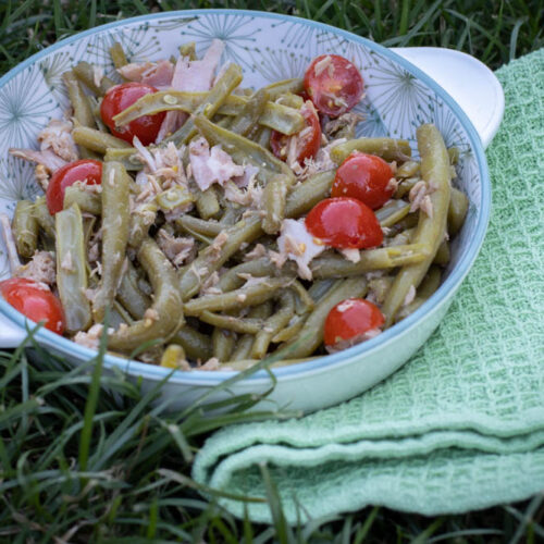 Salade haricots verts thon tomates cerises